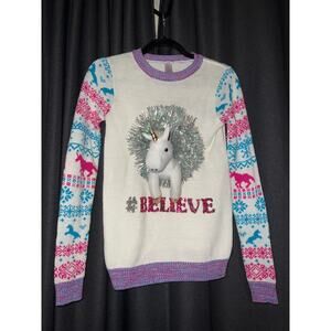 Ugly Christmas Sweater Xmas Size Small Unicorn